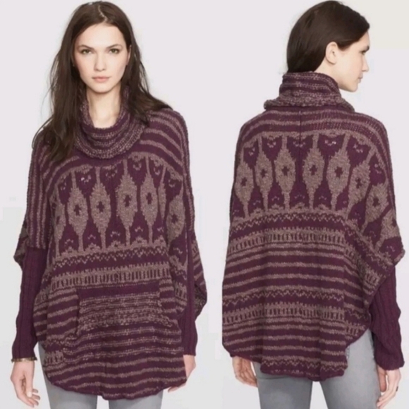 Free People Sweaters - Free People 'Rosie Lee' Long Sleeve Poncho